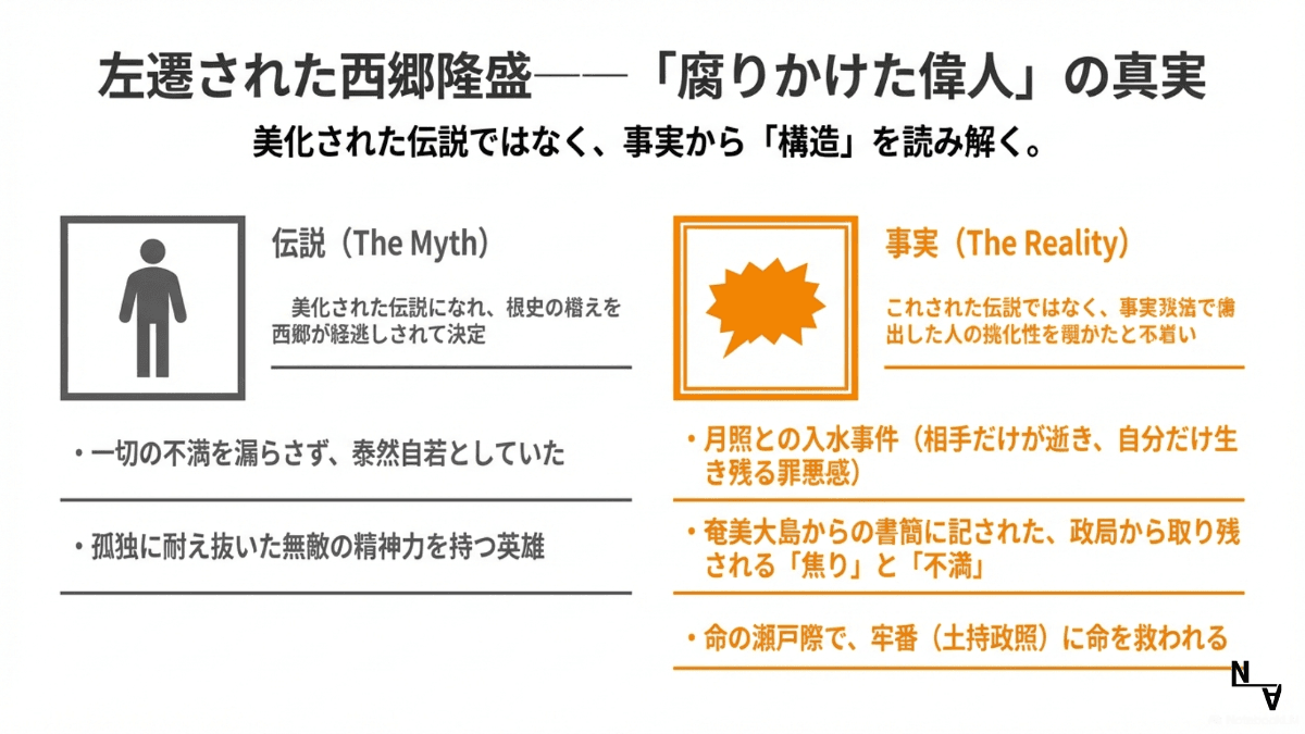 左遷された西郷隆盛——「腐りかけた偉人」の真実。美化された伝説ではなく、事実から「構造」を読み解く
