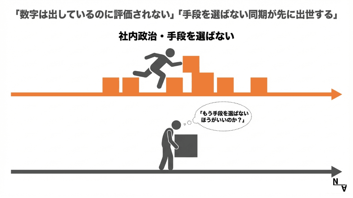 「数字は出しているのに評価されない」「手段を選ばない同期が先に出世する」——成果主義の構造的疲弊